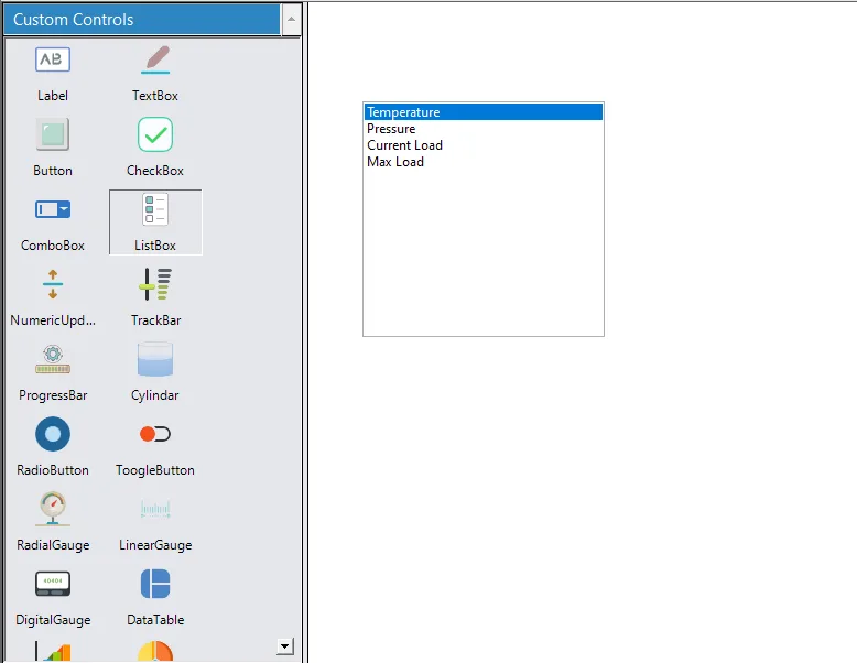 Industrial IoT SCADA Listbox