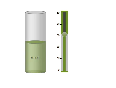Scada software cylinder progress bar