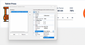 Tag status property panel in SCADA system