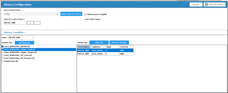 History On Tag Change SCADA